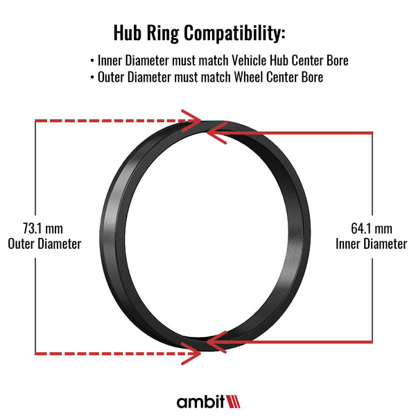 Unique Bargains 73.1mm To 70.1mm Universal Car Hub Centric Rings Black Pack Of 4 - View #7
